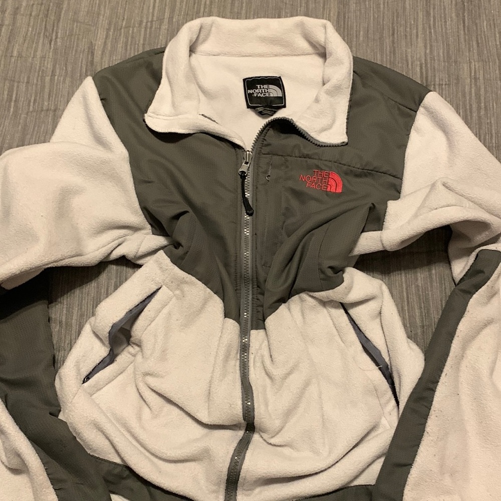 North Face Zipper Jacket - White/Gray/Pink